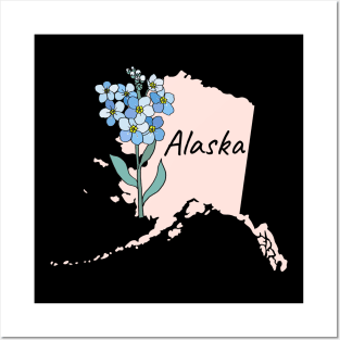 Alaska Forget-Me-Not State Flower Posters and Art